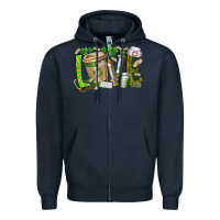 Navy St Patricks love nurse Zipper Hoodie - RacoonDesign