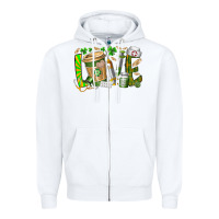 White St Patricks love nurse Zipper Hoodie - RacoonDesign