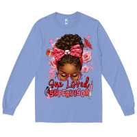 Colony Blue one loved supervisor afro messy bun Long Sleeve Tee - texasbilliewilder