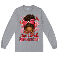 Heather Grey one loved supervisor afro messy bun Long Sleeve Tee - texasbilliewilder