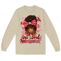 Mushroom one loved supervisor afro messy bun Long Sleeve Tee - texasbilliewilder