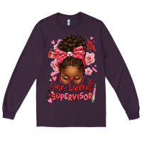 Plum one loved supervisor afro messy bun Long Sleeve Tee - texasbilliewilder