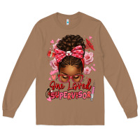 Toasted Coconut one loved supervisor afro messy bun Long Sleeve Tee - texasbilliewilder