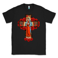 Black lady of guadalupe rose cross, Classic Tee - BarkalooDesign
