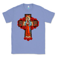 Colony Blue lady of guadalupe rose cross, Classic Tee - BarkalooDesign