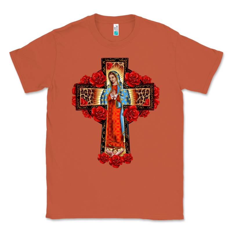 Lady Of Guadalupe Rose Cross, Classic Tee by BarkalooDesign | Teevron