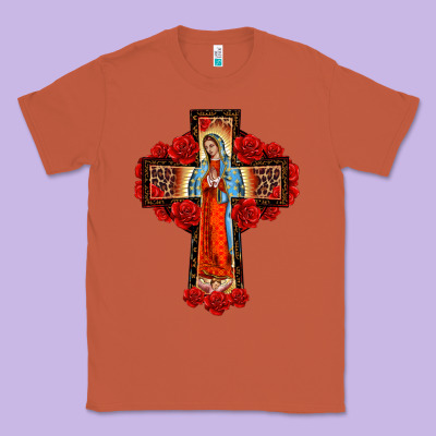 Lady Of Guadalupe Rose Cross, Classic Tee Designed By Barkaloodesign