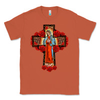 Copper lady of guadalupe rose cross, Classic Tee - BarkalooDesign