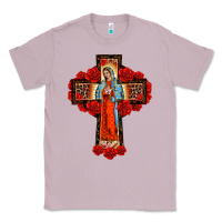 Lilac lady of guadalupe rose cross, Classic Tee - BarkalooDesign