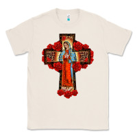 Natural lady of guadalupe rose cross, Classic Tee - BarkalooDesign