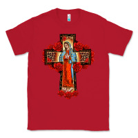Red lady of guadalupe rose cross, Classic Tee - BarkalooDesign