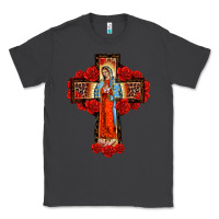 Smoke lady of guadalupe rose cross, Classic Tee - BarkalooDesign