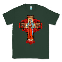 Sports Green lady of guadalupe rose cross, Classic Tee - BarkalooDesign