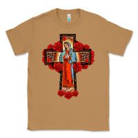 Toasted Coconut lady of guadalupe rose cross, Classic Tee - BarkalooDesign