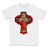 White lady of guadalupe rose cross, Classic Tee - BarkalooDesign