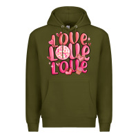 Army Green love love love valentines day Premium Hoodie - MaliasSmallBusiness