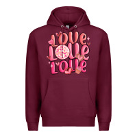 Burgundy love love love valentines day Premium Hoodie - MaliasSmallBusiness