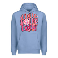Colony Blue love love love valentines day Premium Hoodie - MaliasSmallBusiness