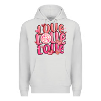 Dove Grey love love love valentines day Premium Hoodie - MaliasSmallBusiness