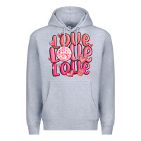 Heather Grey love love love valentines day Premium Hoodie - MaliasSmallBusiness