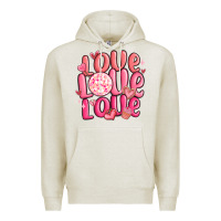 Oatmeal Heather love love love valentines day Premium Hoodie - MaliasSmallBusiness