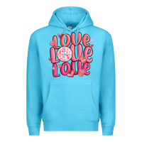 Ocean Blue love love love valentines day Premium Hoodie - MaliasSmallBusiness