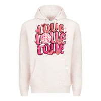 Pale Pink love love love valentines day Premium Hoodie - MaliasSmallBusiness