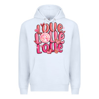 White love love love valentines day Premium Hoodie - MaliasSmallBusiness