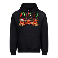 Black Ho ho ho Reindeer Urban Hoodie - NancyCooperArtShop