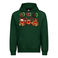 Forest Green Ho ho ho Reindeer Urban Hoodie - NancyCooperArtShop