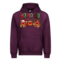 Mauve Wine Ho ho ho Reindeer Urban Hoodie - NancyCooperArtShop