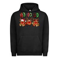 Pigment Black Ho ho ho Reindeer Urban Hoodie - NancyCooperArtShop