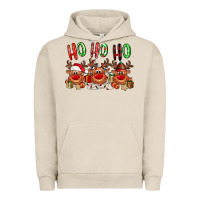 Pigment French Oak Ho ho ho Reindeer Urban Hoodie - NancyCooperArtShop
