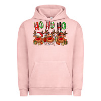 Pigment Salmon Ho ho ho Reindeer Urban Hoodie - NancyCooperArtShop