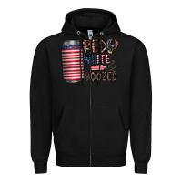 Black red white  boozed Zipper Hoodie - CowhideDigitalArt