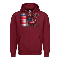 Burgundy red white  boozed Zipper Hoodie - CowhideDigitalArt