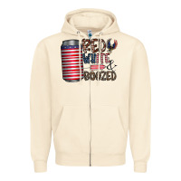 Sandshell red white  boozed Zipper Hoodie - CowhideDigitalArt