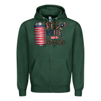 Sports Green red white  boozed Zipper Hoodie - CowhideDigitalArt