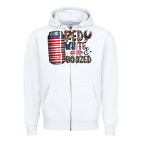White red white  boozed Zipper Hoodie - CowhideDigitalArt