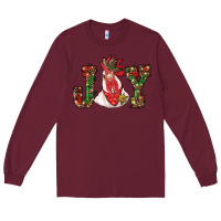 Burgundy christmas joy with rooster Long Sleeve Tee - RanaPortraitStore