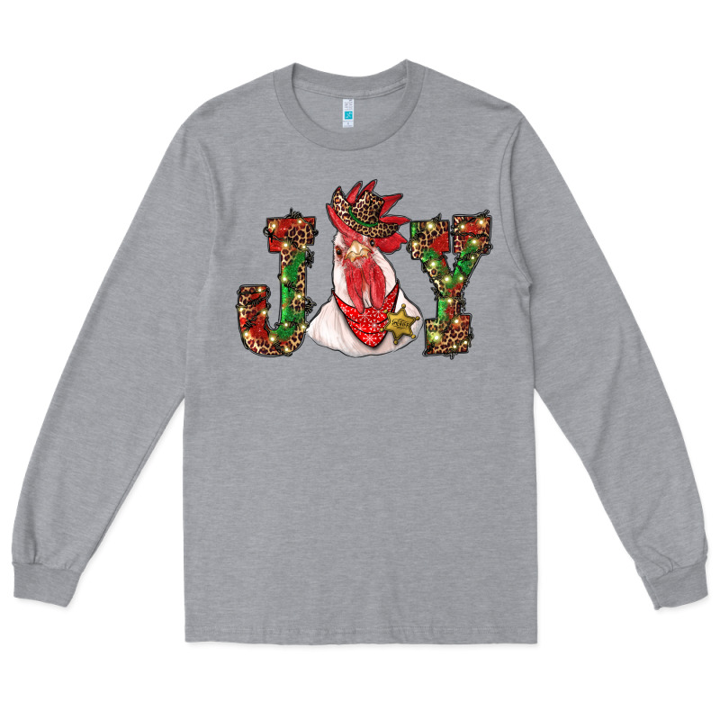 Christmas Joy With Rooster Long Sleeve Tee by RanaPortraitStore | Teevron