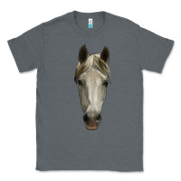 Charcoal Heather horse head Classic Tee - RanaPortraitStore