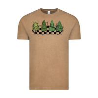 Vintage Coffee christmas checkered trees Vintage Tee - MaliasSmallBusiness