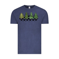 Vintage Denim christmas checkered trees Vintage Tee - MaliasSmallBusiness