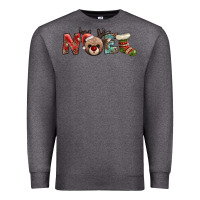 Charcoal Heather noel with sock and reindeer Premium Sweatshirt - AdoDesignShop