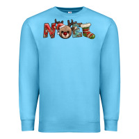 Ocean Blue noel with sock and reindeer Premium Sweatshirt - AdoDesignShop