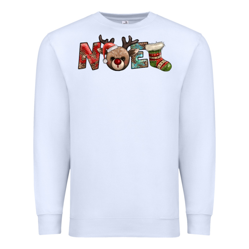 Noel With Sock And Reindeer Premium Sweatshirt by AdoDesignShop | Teevron