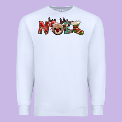 Noel With Sock And Reindeer Premium Sweatshirt Designed By Adodesignshop