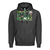 Charcoal Heather st.patricks love nurse Zipper Hoodie - RacoonDesign