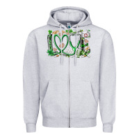 Heather Grey st.patricks love nurse Zipper Hoodie - RacoonDesign